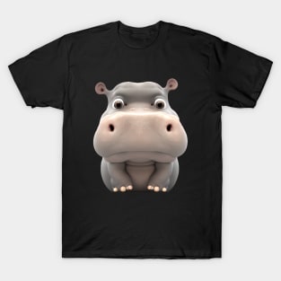 Hippo Cute Adorable Humorous Illustration T-Shirt